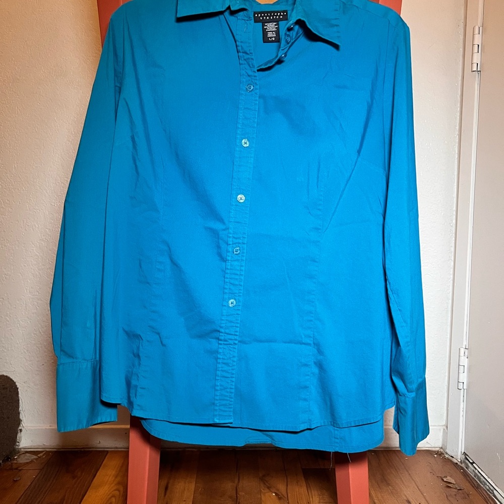 Apostrophe Women's Bright Blue Button Down Shirt